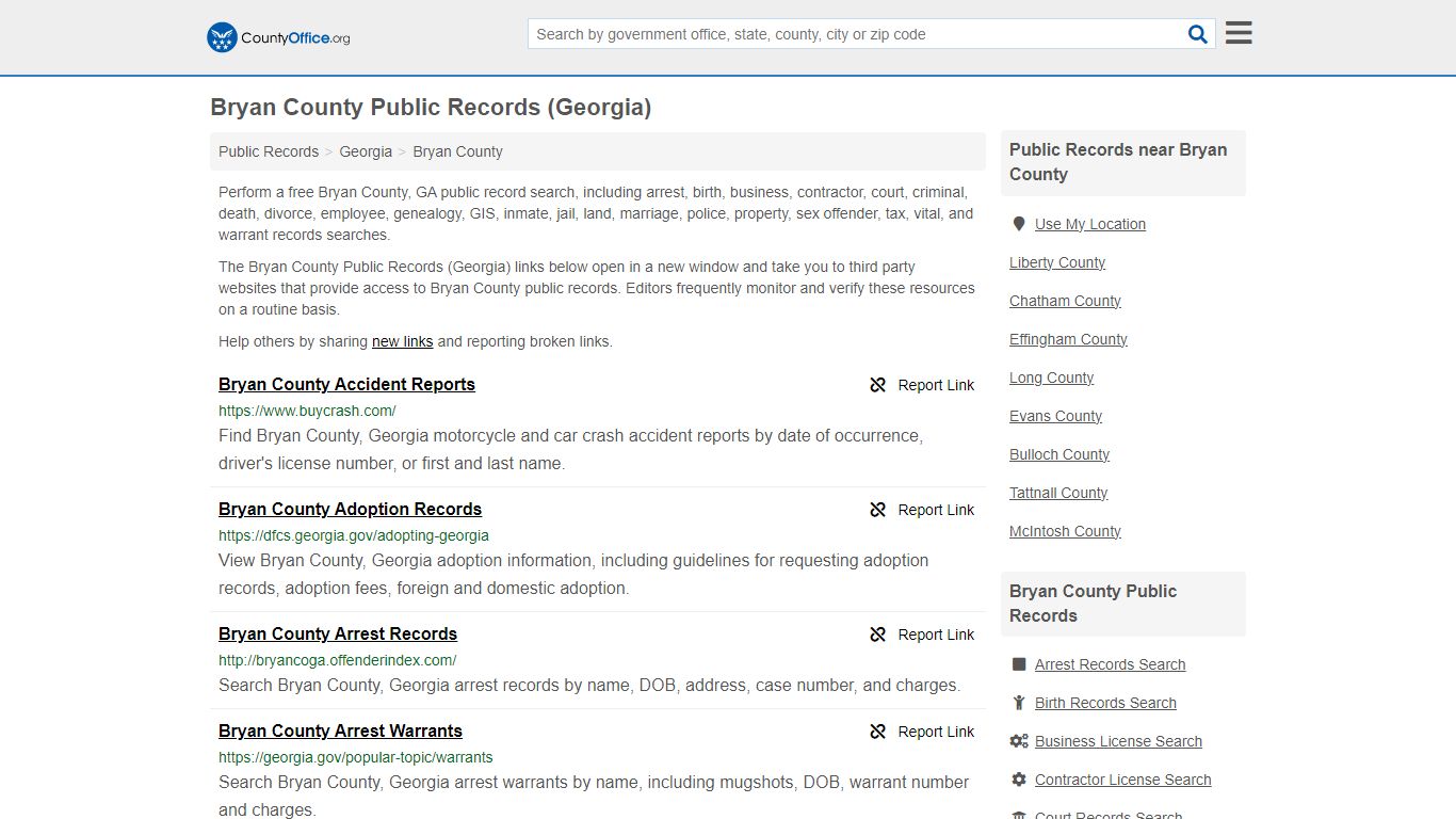 Public Records - Bryan County, GA (Business, Criminal, GIS, Property ...